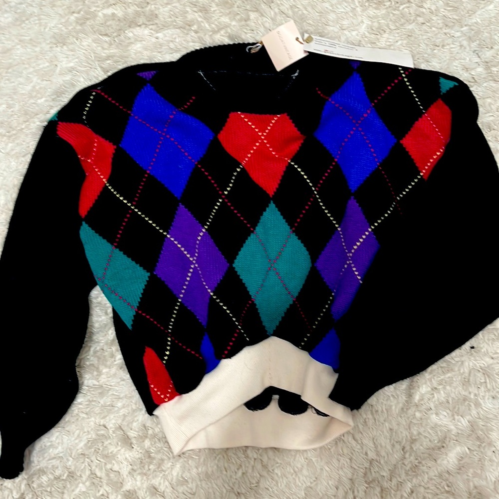 FLASH SALE Goat Vintage reworked argyle sweater NWT